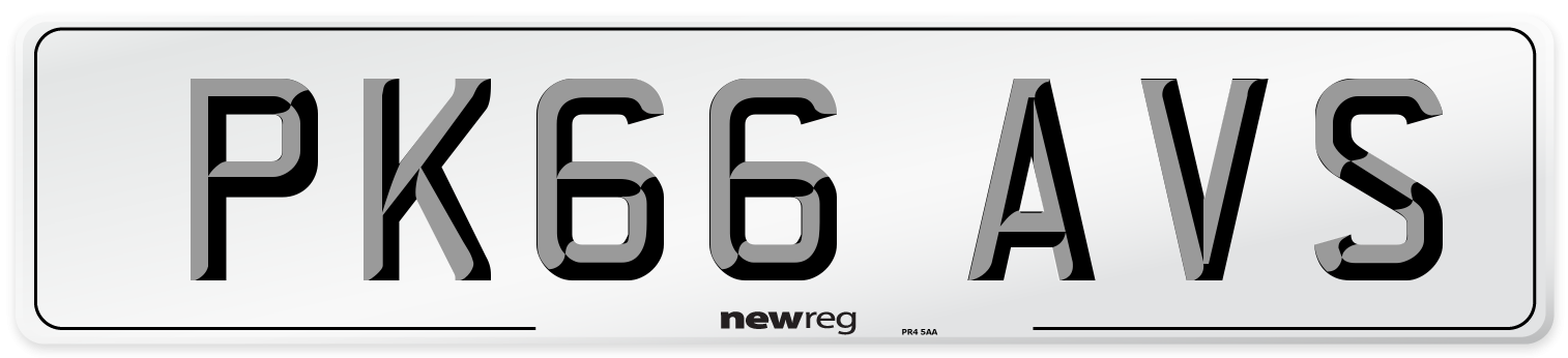 PK66 AVS Number Plate from New Reg